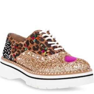 Betsey Johnson Pixxy Gold Multi Oxford - BRAND NEW STILL IN BOX AND WRAPPING-7.5